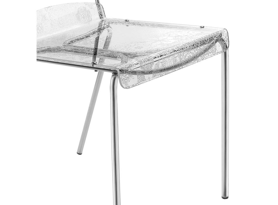 Sæt med 2 stabelbare plexiglasstole lavet i Italien - Nala Viadurini