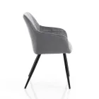 Sæt med 2 stole i fløjlseffekt stof - Plutonium Viadurini