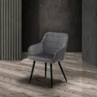 Sæt med 2 stole i fløjlseffekt stof - Plutonium Viadurini