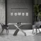 Sæt med 2 stole i fløjlseffekt stof - Plutonium Viadurini