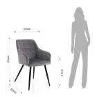 Sæt med 2 stole i fløjlseffekt stof - Plutonium Viadurini