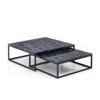 Sæt med 2 sofaborde i MDF med marmorfinish - Osmium Viadurini