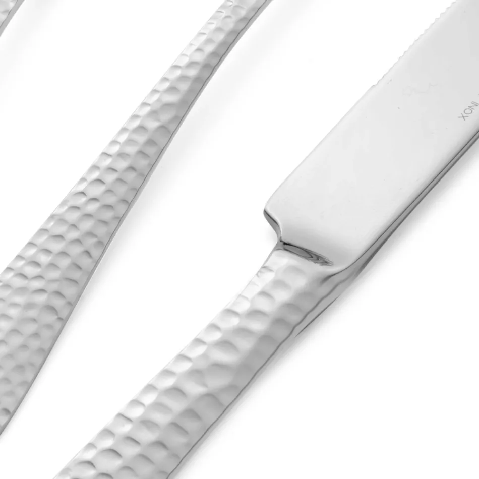 Sæt med 24 bestik i poleret rustfrit stål Made in Italy - Historie Viadurini