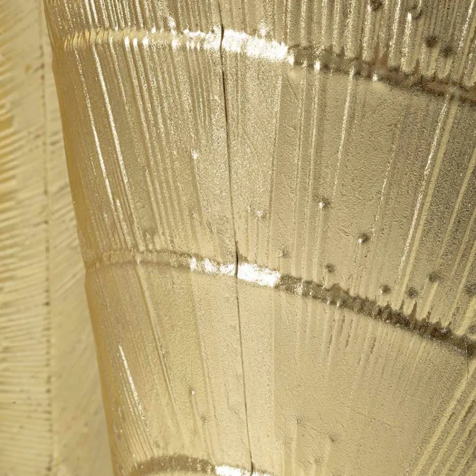 Sæt med 3 gyldne jernvaser med cirkulære dekorationer i relief - Walter Viadurini