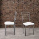 Sæt med 4 stole med gråmalet metalstruktur - Galletto Viadurini