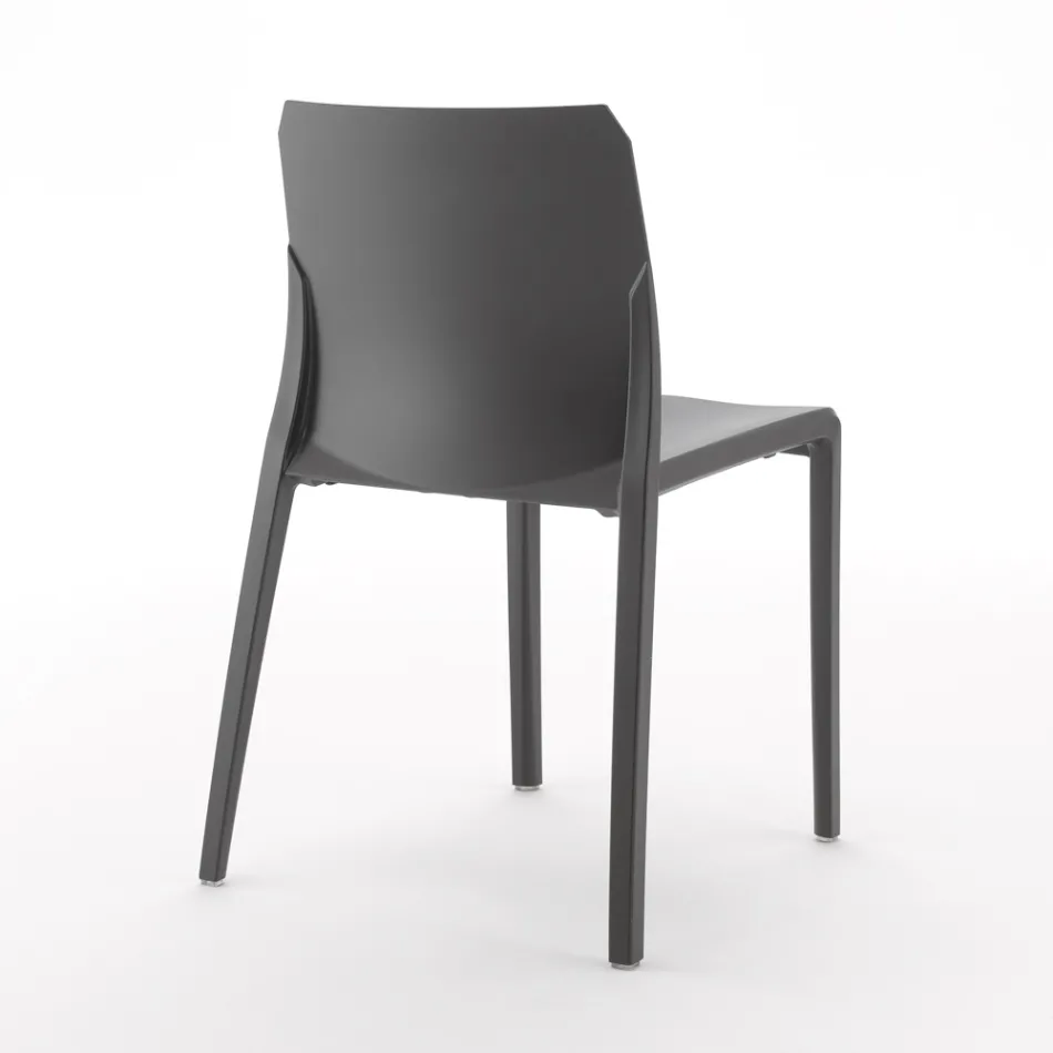 Sæt med 4 udendørs og indendørs stole i polypropylen i forskellige farver - bygget Viadurini