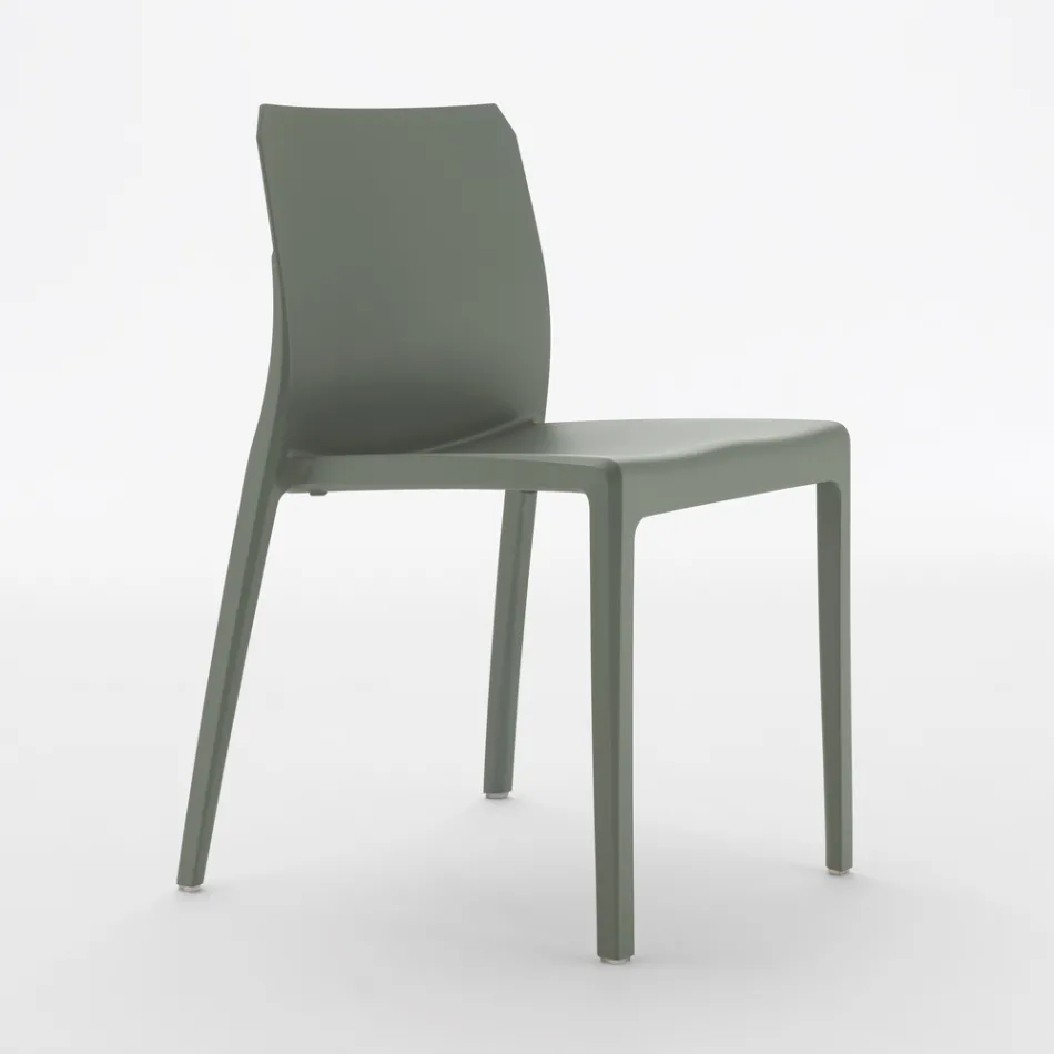 Sæt med 4 udendørs og indendørs stole i polypropylen i forskellige farver - bygget Viadurini
