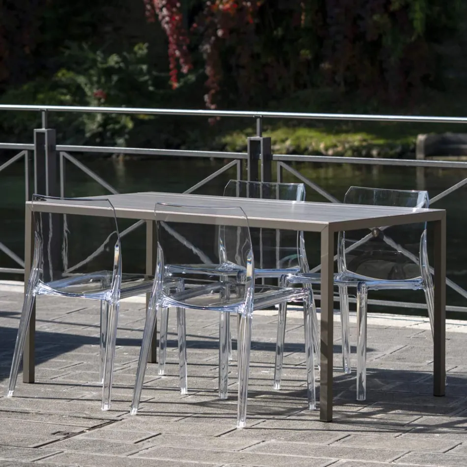 Sæt med 4 udendørs og indendørs stole i polypropylen i forskellige farver - bygget Viadurini