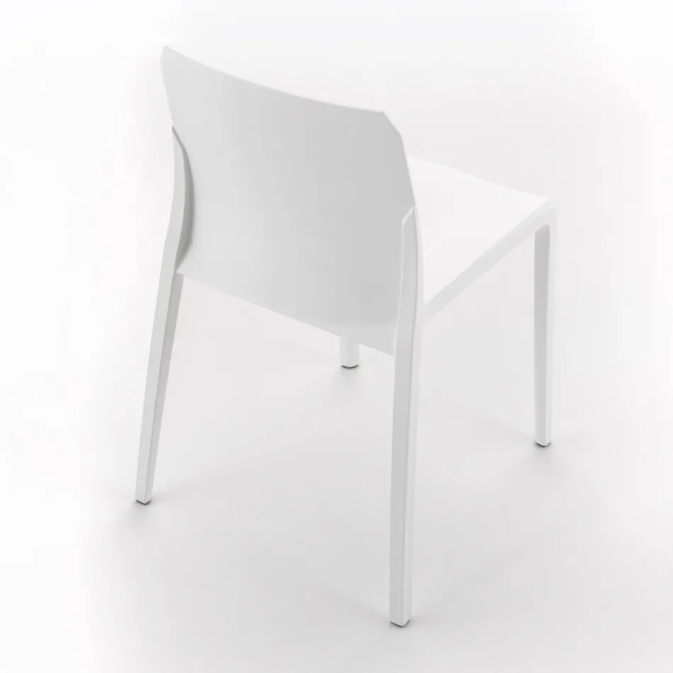 Sæt med 4 udendørs og indendørs stole i polypropylen i forskellige farver - bygget Viadurini