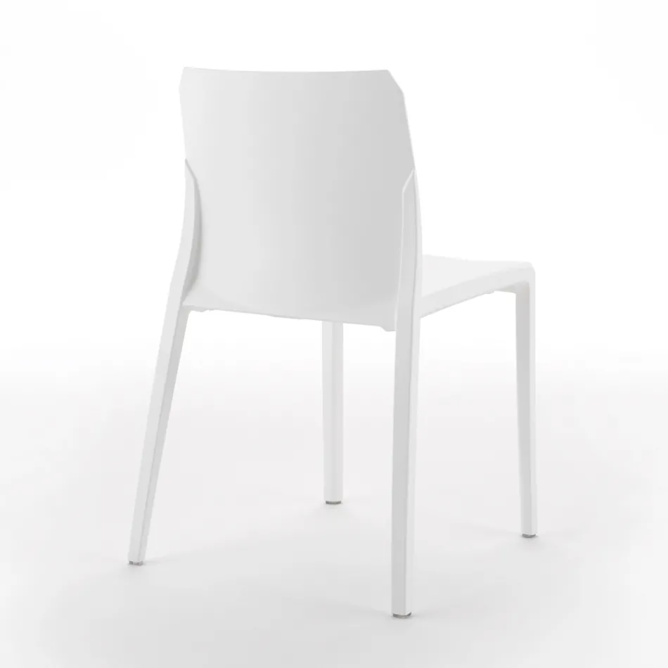 Sæt med 4 udendørs og indendørs stole i polypropylen i forskellige farver - bygget Viadurini