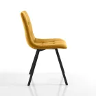 Sæt med 4 polstrede og stofpolstrede spisestuestole - Chimera Viadurini