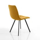 Sæt med 4 polstrede og stofpolstrede spisestuestole - Chimera Viadurini