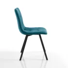 Sæt med 4 polstrede og stofpolstrede spisestuestole - Chimera Viadurini