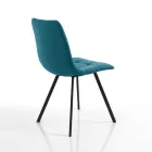 Sæt med 4 polstrede og stofpolstrede spisestuestole - Chimera Viadurini