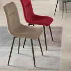 Sæt med 4 polstrede stofstole til stuen med metalbase - Projekt Viadurini