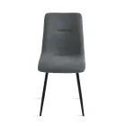 Sæt med 4 polstrede stofstole til stuen med metalbase - Projekt Viadurini