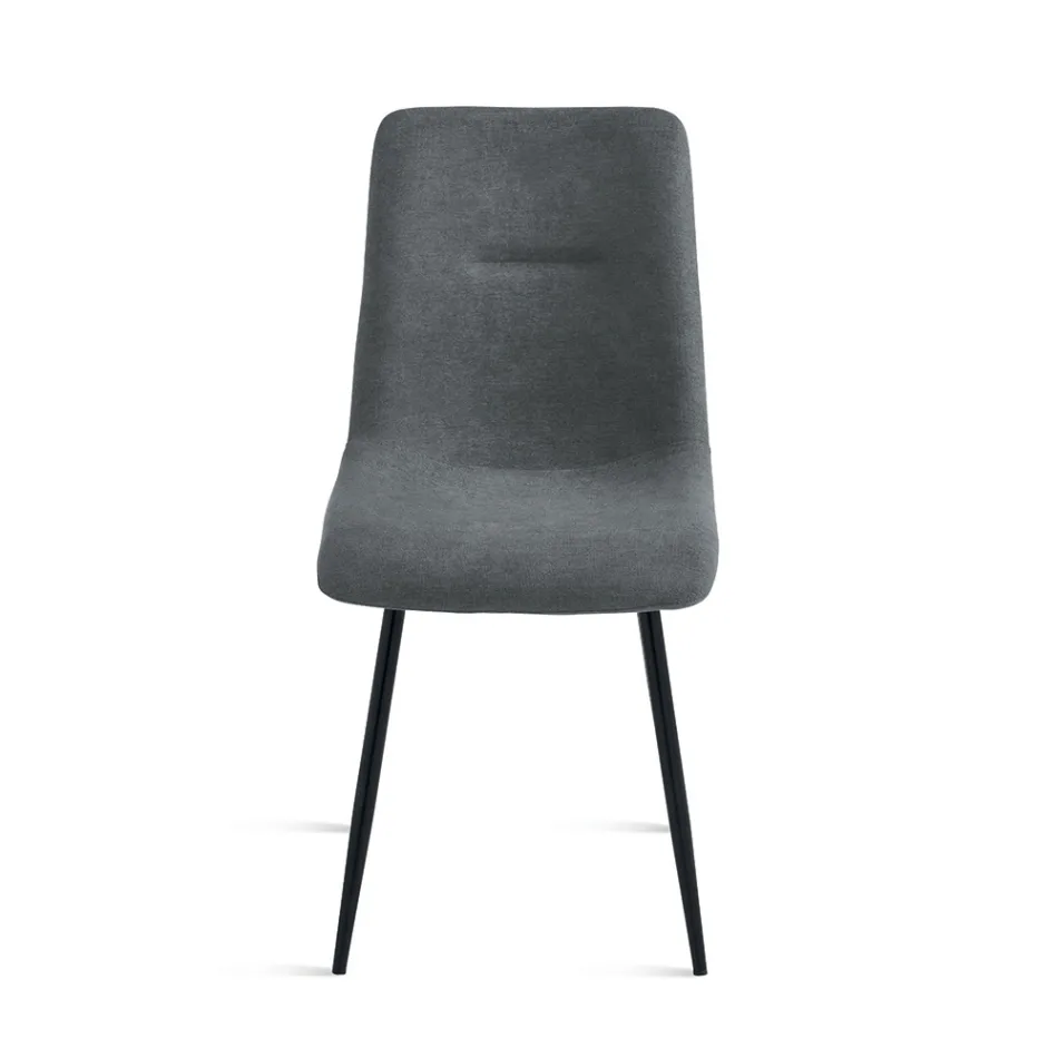 Sæt med 4 polstrede stofstole til stuen med metalbase - Projekt Viadurini