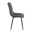 Sæt med 4 polstrede stofstole til stuen med metalbase - Projekt Viadurini