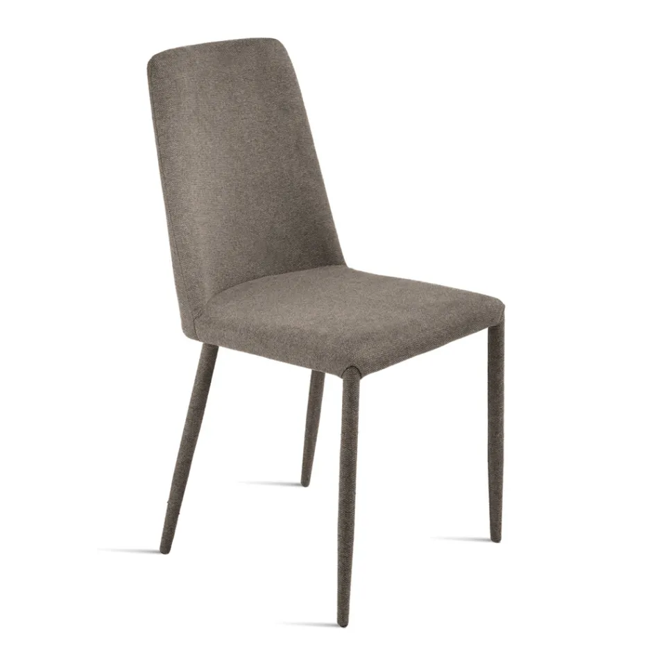 Sæt med 4 polstrede stole i farverigt stof og polstret stel - Luciana Viadurini