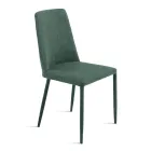 Sæt med 4 polstrede stole i farverigt stof og polstret stel - Luciana Viadurini