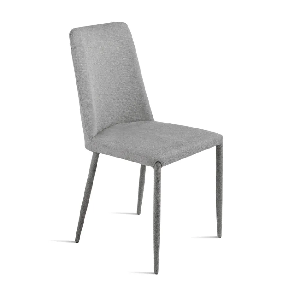 Sæt med 4 polstrede stole i farverigt stof og polstret stel - Luciana Viadurini