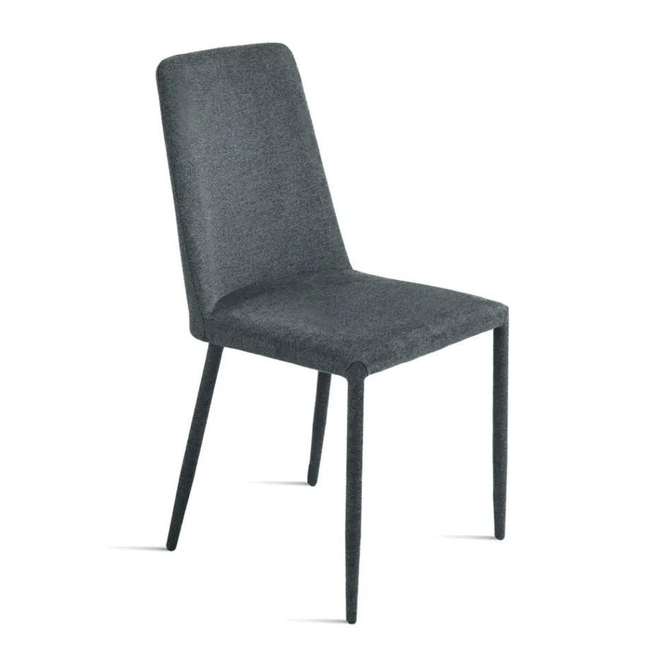 Sæt med 4 polstrede stole i farverigt stof og polstret stel - Luciana Viadurini