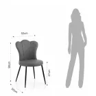 Sæt med 4 ældre-effekt syntetiske læderstole - Amber Viadurini