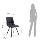 Sæt med 4 stole i antracitstof og sort stål - antracit Viadurini
