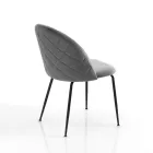 Sæt med 4 stole i fløjlseffekt mikrofiberstof - Terbio Viadurini