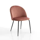 Sæt med 4 stole i fløjlseffekt mikrofiberstof - Terbio Viadurini