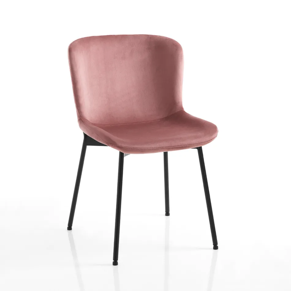 Sæt med 4 stofstole og vippefødder - Dentice Viadurini