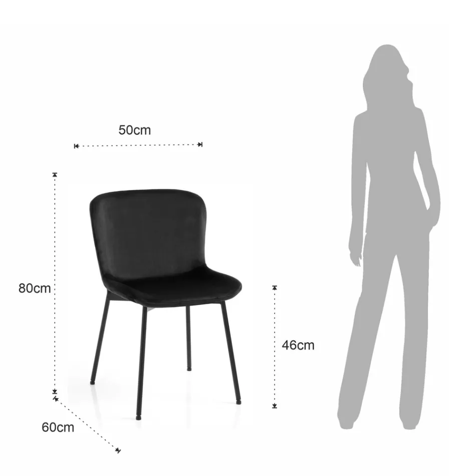 Sæt med 4 stofstole og vippefødder - Dentice Viadurini