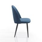 Sæt med 4 stole i blå fløjlseffekt stof - dalmatisk Viadurini