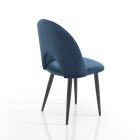 Sæt med 4 stole i blå fløjlseffekt stof - dalmatisk Viadurini