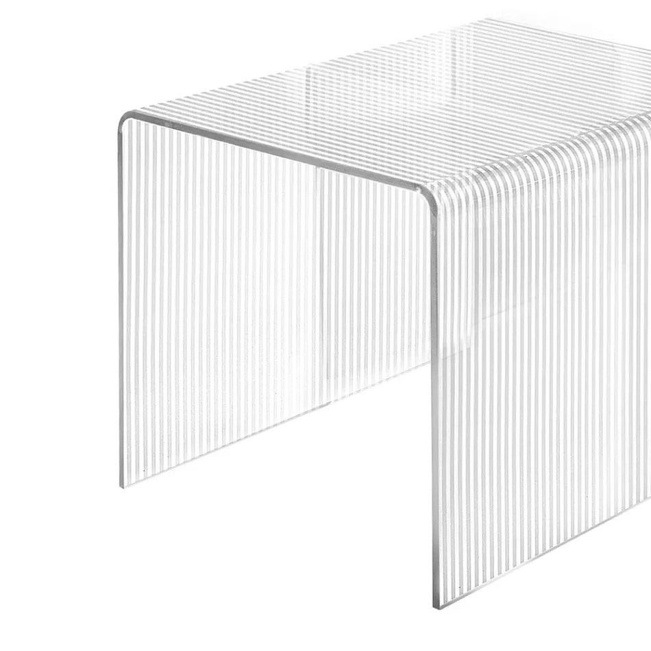 Sæt med tre indskudsborde i plexiglas, fremstillet i Italien - Leandro Viadurini