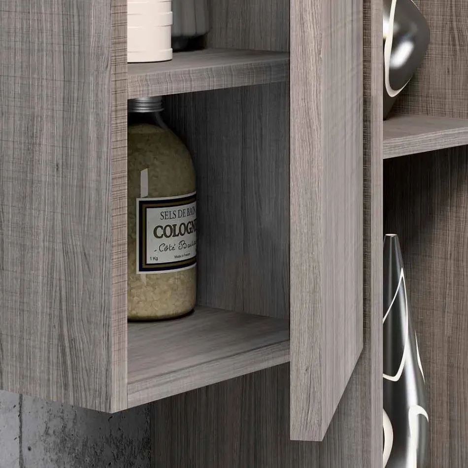 Sæt træ og Fenix ​​moderne badeværelse møbler suspension foretaget i Italien Bari Viadurini