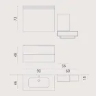 Træ møbler design vedhæng badeværelse sæt lavet i Italien Cesena Viadurini