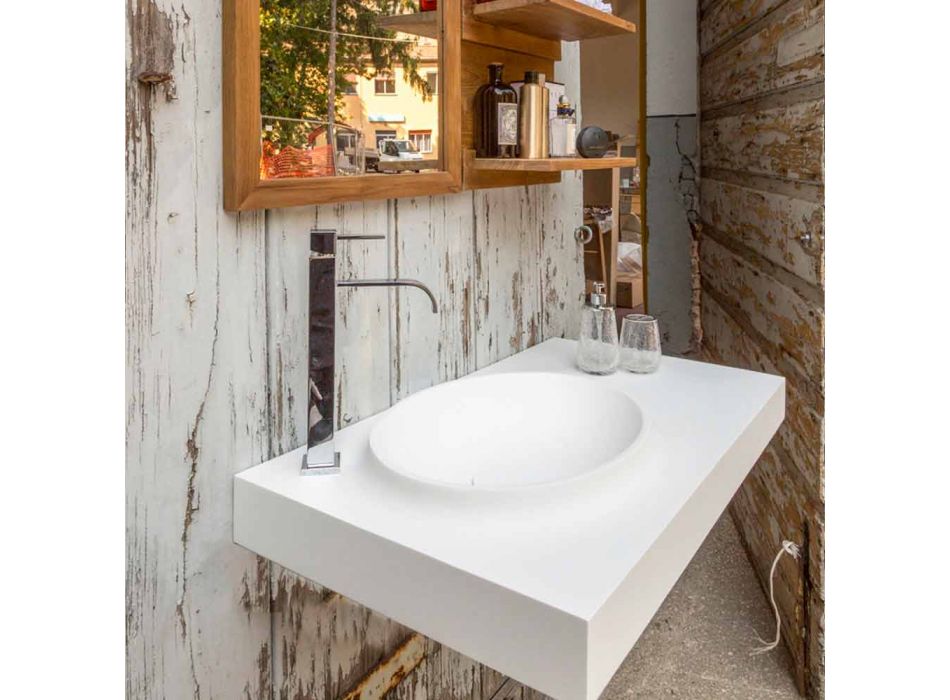 Brusson solide overflade badeværelsesmøbler sæt af moderne design Viadurini