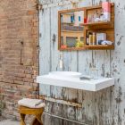 Brusson solide overflade badeværelsesmøbler sæt af moderne design Viadurini