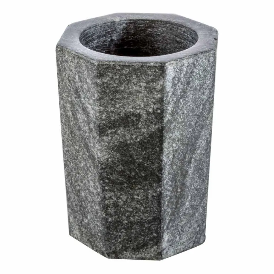 Sæt med moderne badeværelse tilbehør i Montafia veined grå marmor Viadurini