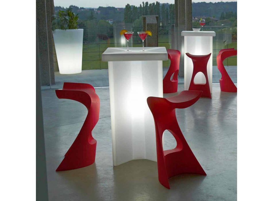 Farvet høj skammel Slide Koncord moderne design lavet i Italien Viadurini