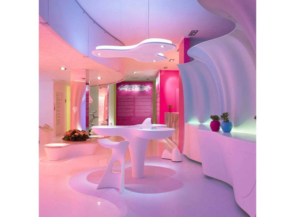 Farvet høj skammel Slide Koncord moderne design lavet i Italien Viadurini