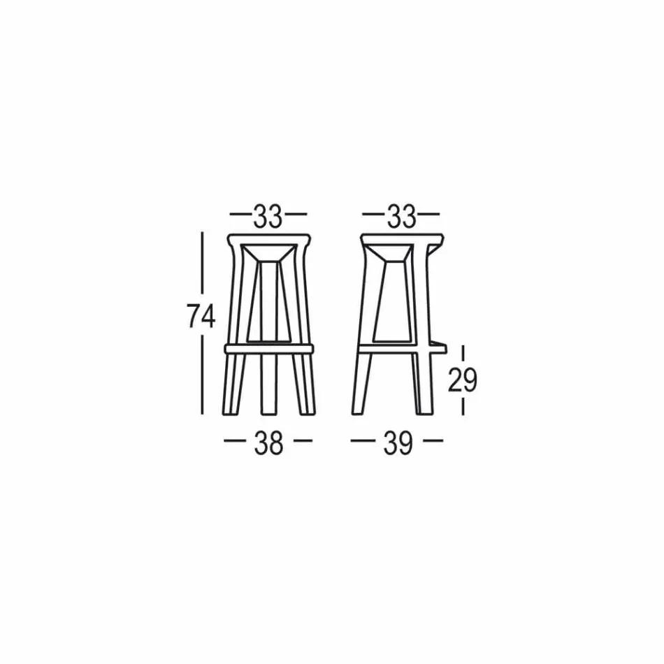 Højdesign barstol i polyethylen Fremstillet i Italien - Tinuccia Viadurini