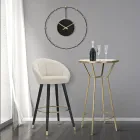 Høj barstol i træ og metal med sæde i polyester - Enzo Viadurini