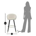 Høj barstol i træ og metal med sæde i polyester - Enzo Viadurini