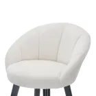 Høj barstol i træ og metal med sæde i polyester - Enzo Viadurini