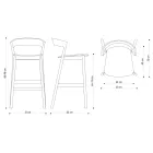 Høj køkkentaburet med asketræstruktur Fremstillet i Italien - Oslo Viadurini