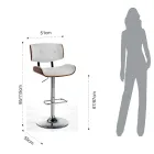 Høj køkkentaburet i syntetisk læder og krydsfiner - Nebbia Viadurini