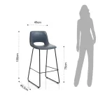 Høj køkkentaburet i syntetisk læder og sort metal 2 stk - Yuri Viadurini