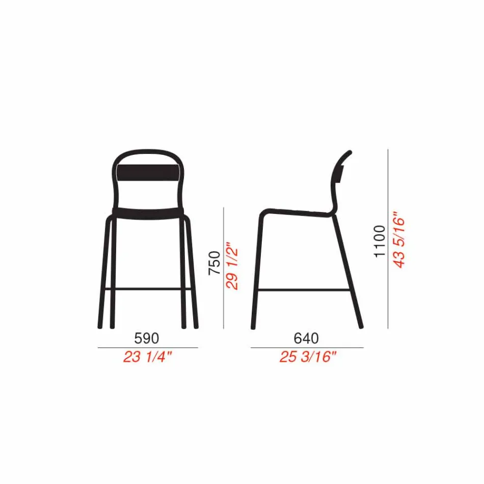 Høj stabelbar udendørs afføring fremstillet i Italien, 2 stykker - Trixie Viadurini